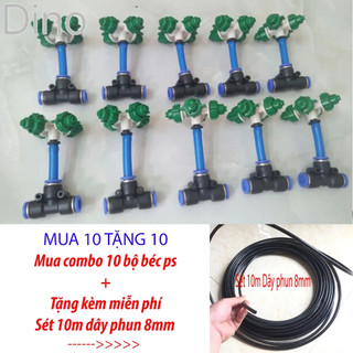 10 bộ béc phun sương 4 hướng tặng 10m dây 8mm.