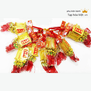 (Cỡ Lớn) Túi 10 thẻ bài trang trí Tết - 11 *6Cm, dây tiền vàng,dây liễng trang trí giỏ quà Tết