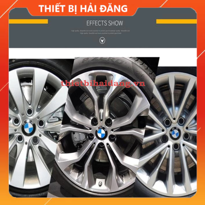 Logo chụp mâm, ốp vành bánh xe ô tô BMW, Đường kính ngoài 68mm, chất liệu nhựa ABS cao cấp