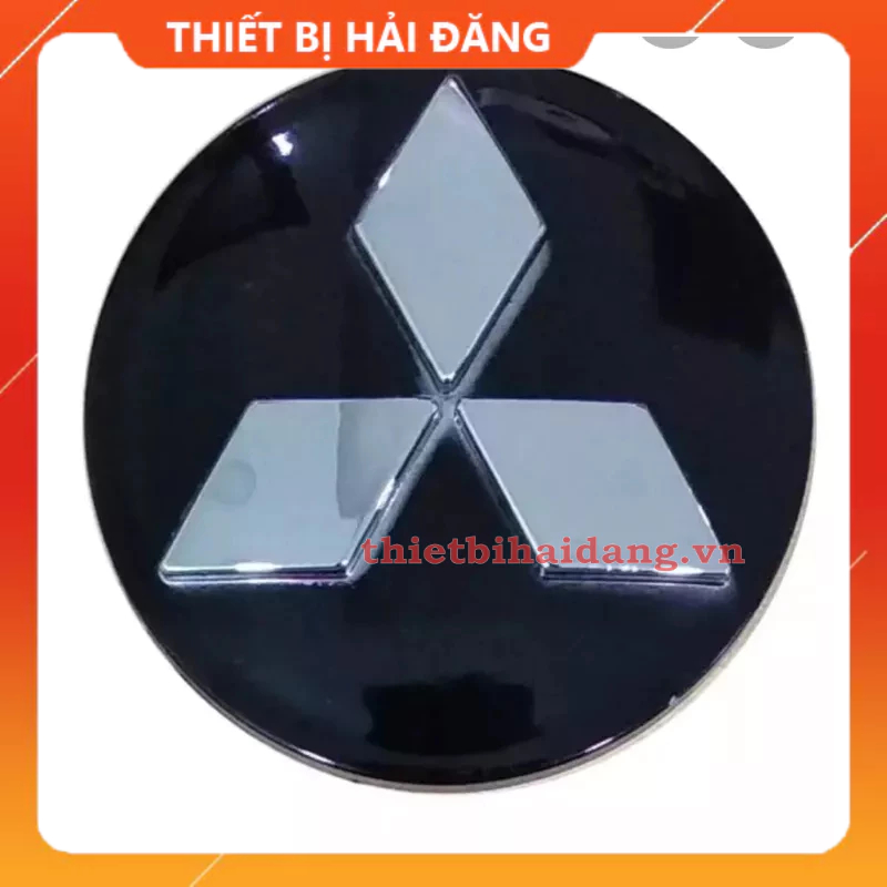 Logo chụp mâm, Ốp lazang bánh xe ô tô Mitsubishi, đường kính 60mm