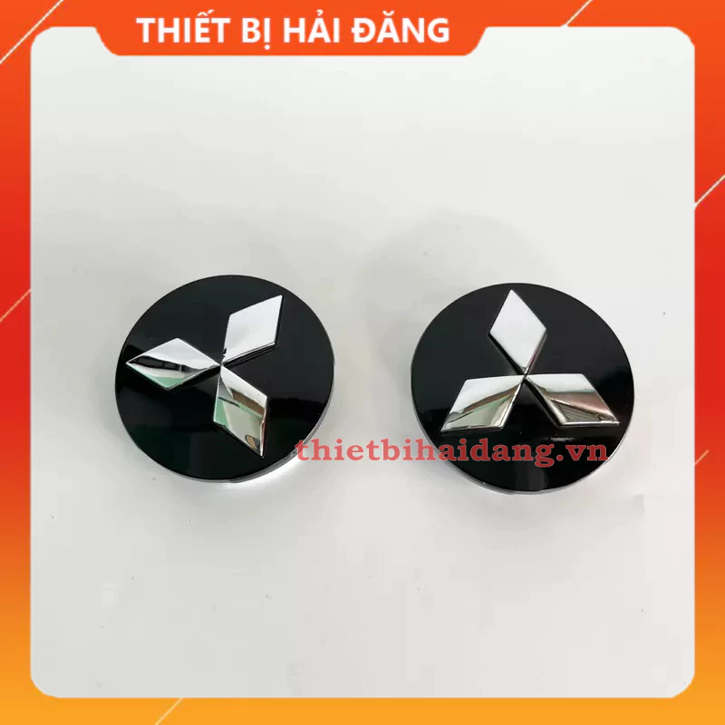 Logo chụp mâm, Ốp lazang bánh xe ô tô Mitsubishi, đường kính 60mm