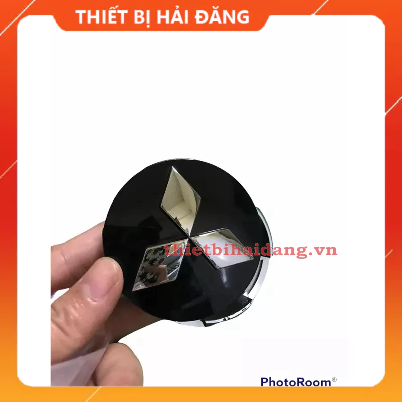 Logo chụp mâm, Ốp lazang bánh xe ô tô Mitsubishi, đường kính 60mm