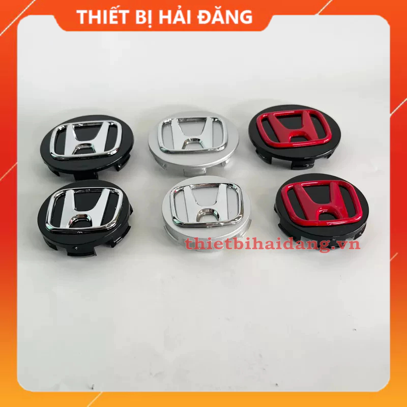 Logo chụp mâm lazang bánh xe ô tô Honda, đường kính 58mm và 69mm