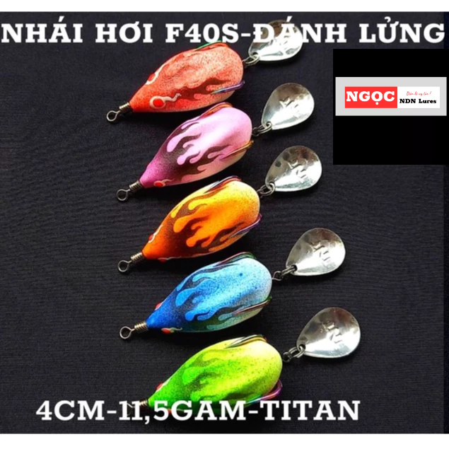 Mồi lure NHÁI HƠI F40S TNT Lures, mồi giả câu cá lóc 4cm-11,5gam-action chìm, lưỡi Titan NEW