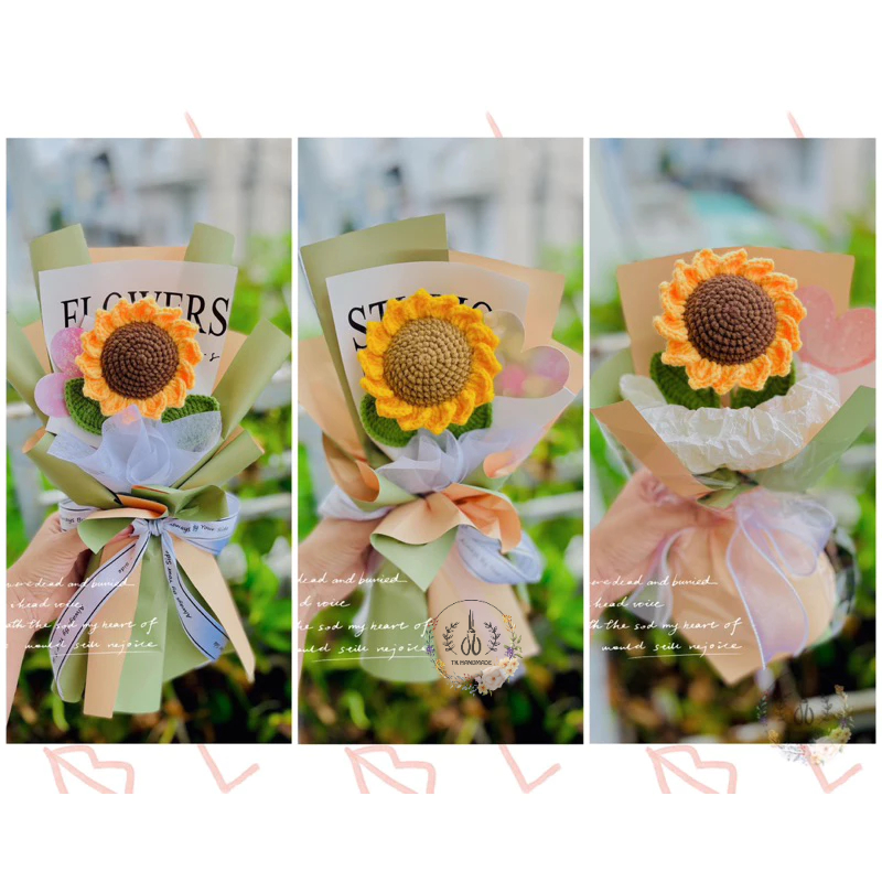 Bó hướng dương Handmade len (hàng sẵn)