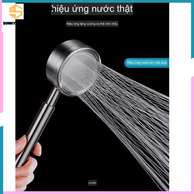 Vòi sen tăng áp, tay sen tắm Massage Inox 304 Tròn - SUNNY STORE