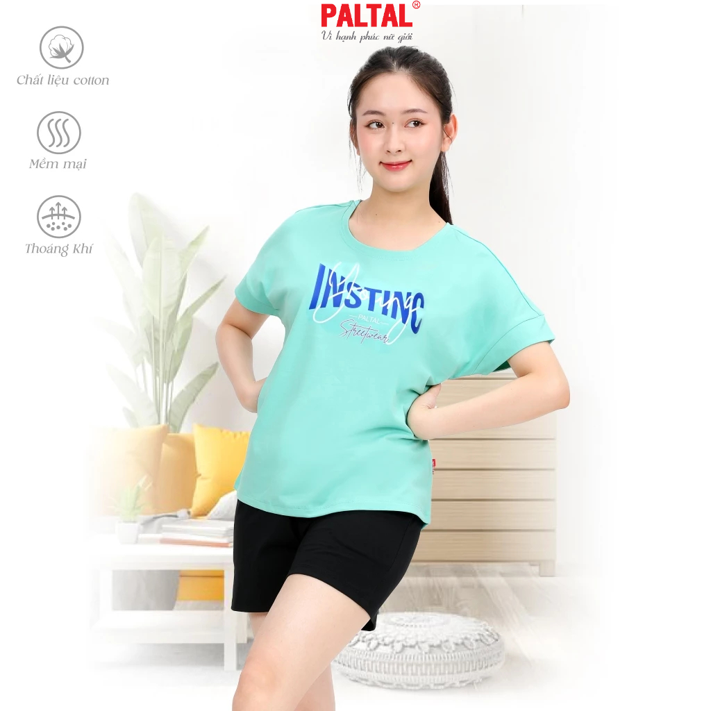 Bộ đùi nữ mặc nhà PALTAL tay ngắn cotton 195p 2034 trẻ trung năng động