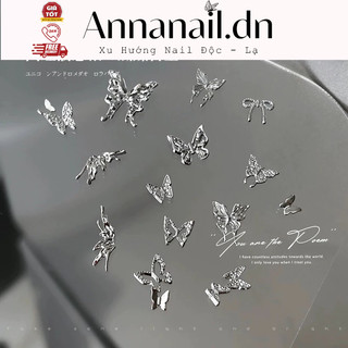 Charm nail mã thường mini gắn đá, charm nail kim loại