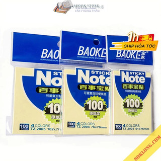 Giấy ghi chú - sticky note 4 màu pastel baoke tz2003 - tz2004 - tz2005