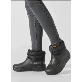 Boots đi lạnh, Giày boots đi tuyết lót lông Crocs siêu nhẹ mềm mại, giày boots mùa đông chống tuyết