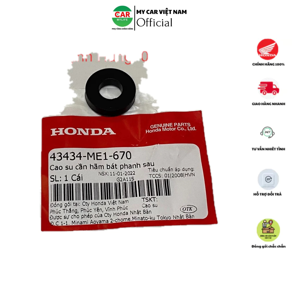 43434ME1670 Cao su cần hãm bát phanh sau