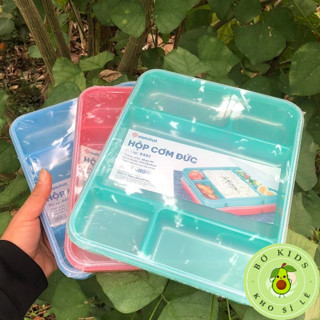 Hộp đựng cơm 5 ngăn có nắp nhựa Việt Nhật (MS:6482) khay đựng cơm văn phòng, hộp cơm chia ngăn