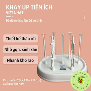 Khay úp bình sữa, úp cốc nhựa Việt Nhật Khay úp tiện ích, thiết kế thông minh úp cốc, bình sữa
