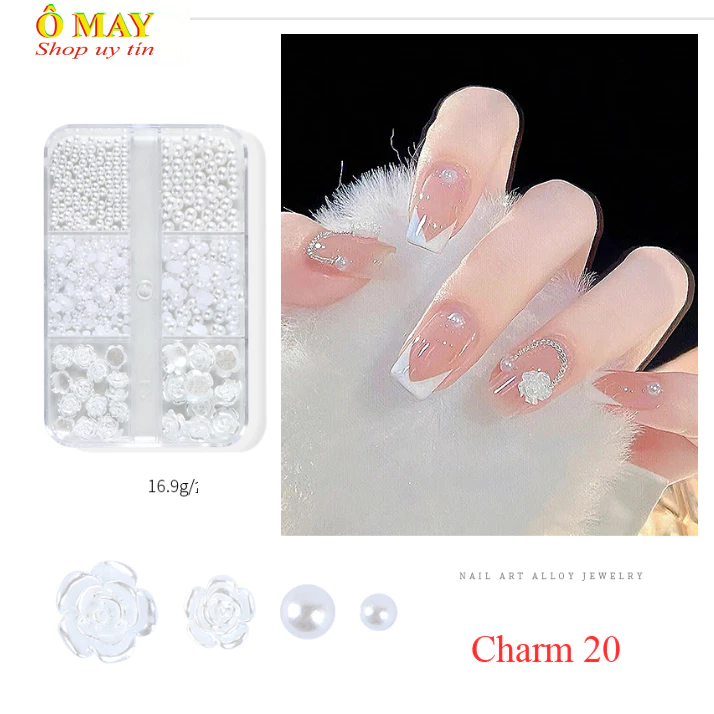 Khay túi charm nơ gắn móng làm đẹp nail phụ kiên spa sành điệu theo phong cách thời trang nữ Hàn Quốc Shop Ô MAY OMAYVN
