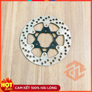 Đĩa Thắng Sau Size 220mm Xài Mâm Zin 3Lỗ Lắp Chuẩn, Đẹp Cho Raider/Satria - Thép Không Rỉ - Lòng Nhôm Màu Đen