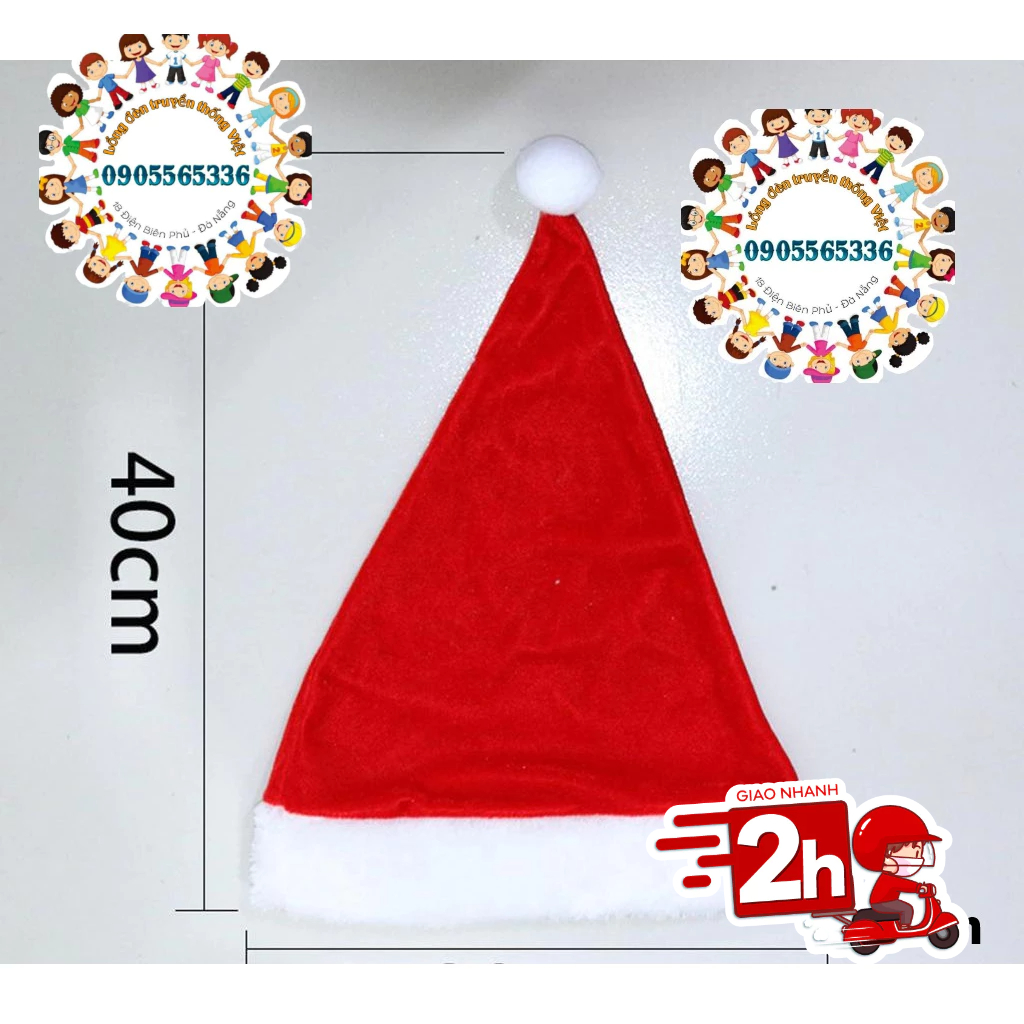 COMBO 10 CÁI Mũ Ông già Noel vải nỉ hoạt hình giá sỉ - Mũ Nỉ Giáng Sinh 2024 - Nón Ông già Noel giá sỉ