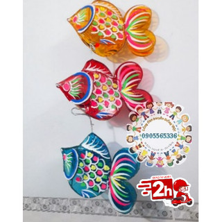 [45cm] Đồ Chơi Lồng Đèn Tre Truyền Thống Giấy Bóng Kếng Hình Con Cá Trang Trí Tết Trung Thu 2024