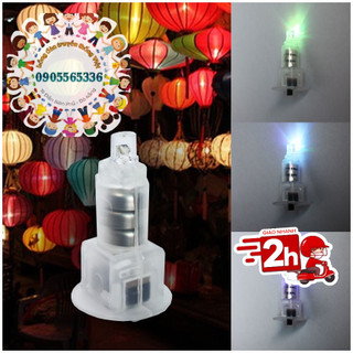 Đèn led 7 màu gắn vào lồng đèn giấy, lồng đèn ngôi sao, mắt đầu lân, trang trí trái cây [Loại tốt pin trâu nhất]