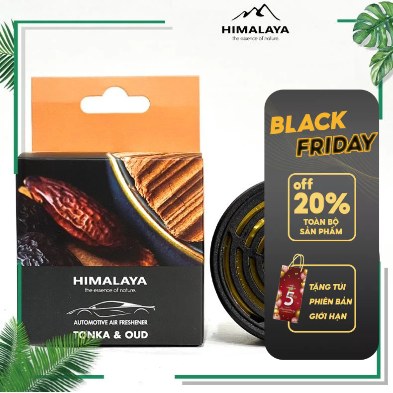 Sáp thơm xe ô tô Himalaya Tonka & Oud cao cấp chính hãng 45g hương gỗ mạnh mẽ và nam tính