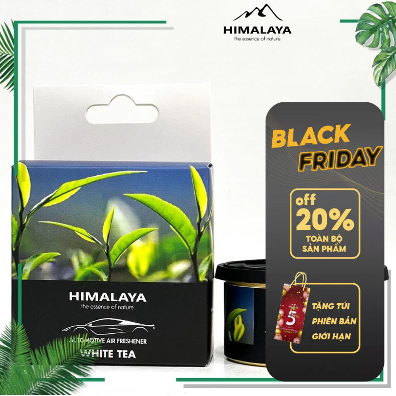 Sáp thơm xe ô tô Himalaya White Tea 45g cao cấp chính hãng, hương trà trắng tươi mát tỉnh táo