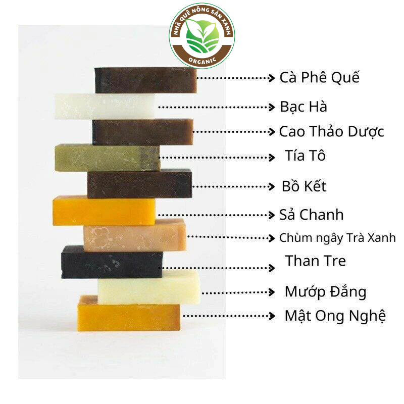 300G Xà bông 10 vị đến 12 vị, xà phòng htx sinh dược 100% thảo dược, tặng kèm túi lưới