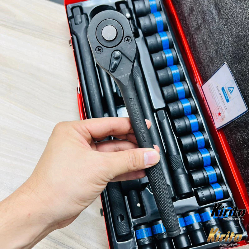 Bộ tuýp khẩu 24 chi tiết [CHÍNH HÃNG] KINGTOOL chất liệu thép CRV 1/2 (10-32mm) phủ đen chống gỉ cao
