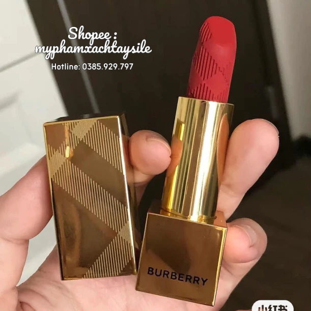 FULLSIZE / FULLBOX - Son Burberry Kisses 117 Burnished Red - TONE ĐỎ CAM CHÁY