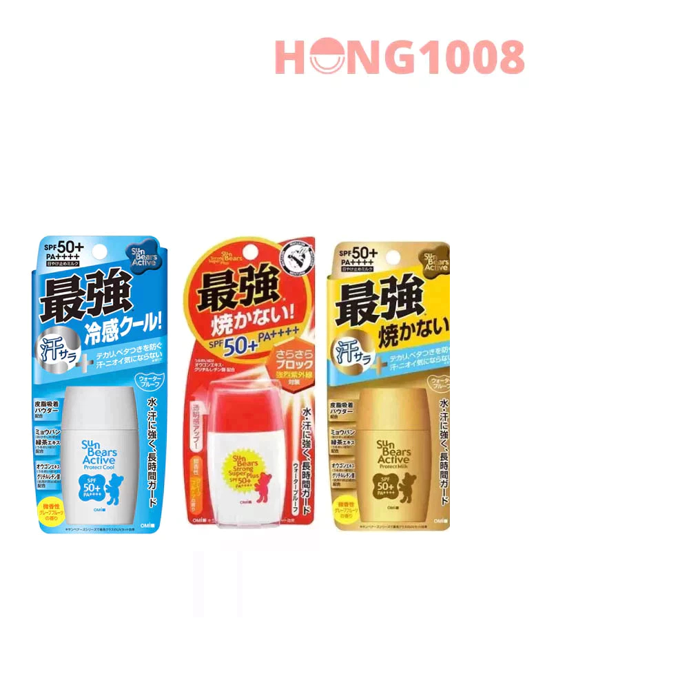 Kem Chống Nắng Omi Sun Bears Strong Cool Plus , Super Plus SPF 50+ 30g (28ml) của Nhật