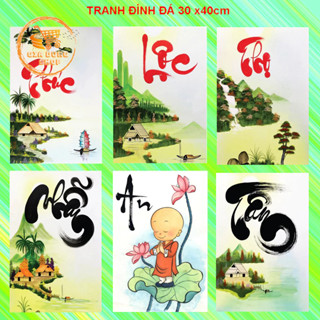 (Hồ Chí Minh) Tranh Chữ Thư Pháp - Tranh Đính Đá 5D Tự Hoàn Thành Kích Thước 40x30cm - Tranh Gắn Đá DIY