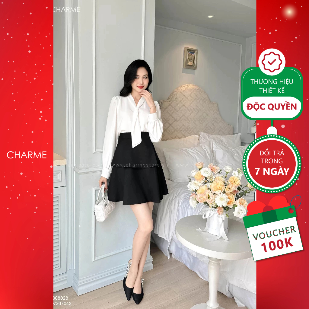Chân váy 2 tầng basic Charme 307043