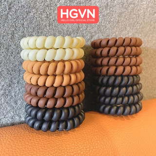 Thun cột tóc nữ lò xo Hàn Quốc dễ thương HGVN phụ kiện buộc tóc đẹp nhiều màu Tone nâu pastel nhiều màu siêu xinh
