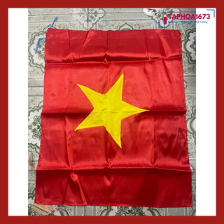 Lá cờ tổ quốc đỏ sao vàng vải sa tanh 80x1m2 đẹp