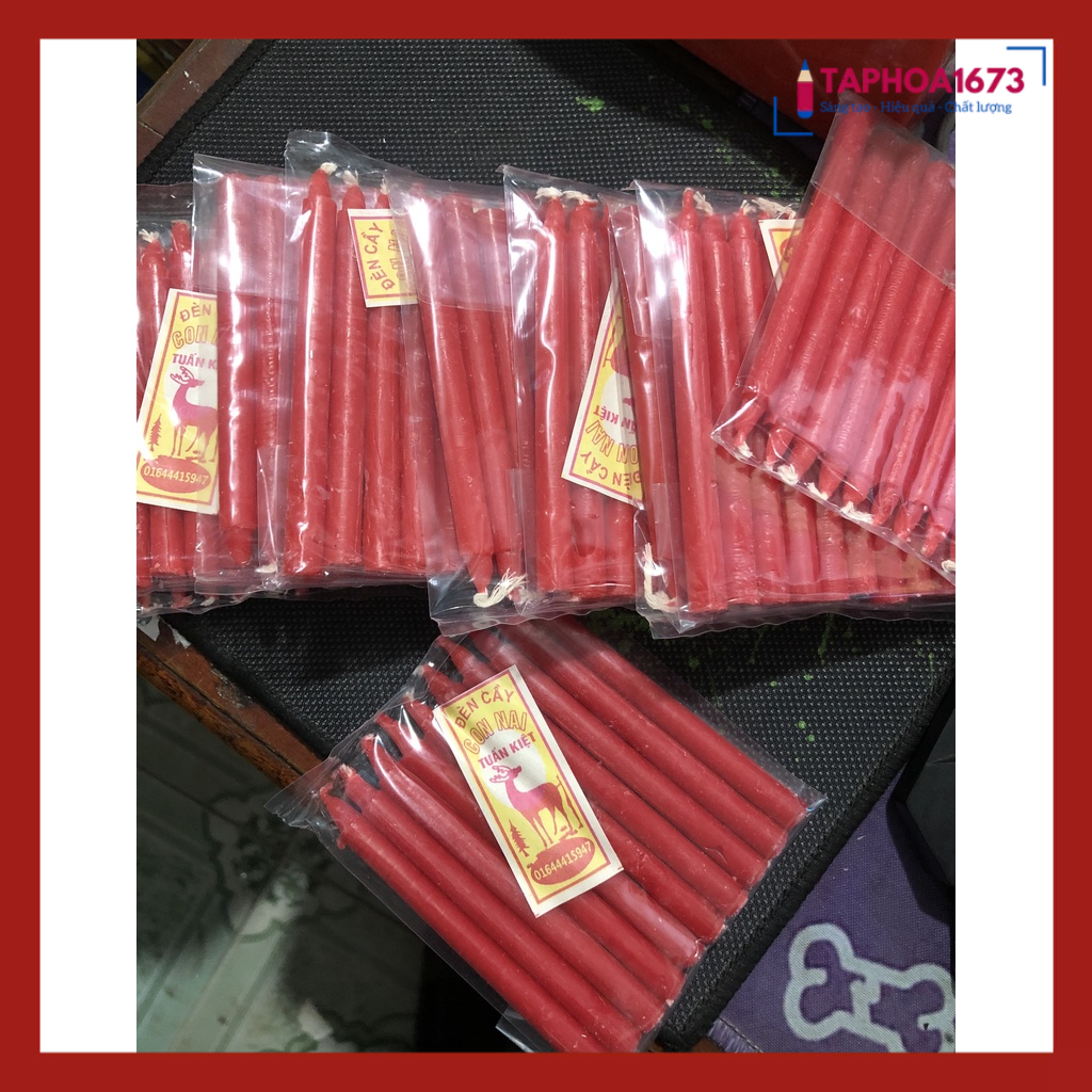 Bó 10 Vỉ Nến Thắp Hương Đỏ Bé 9cm