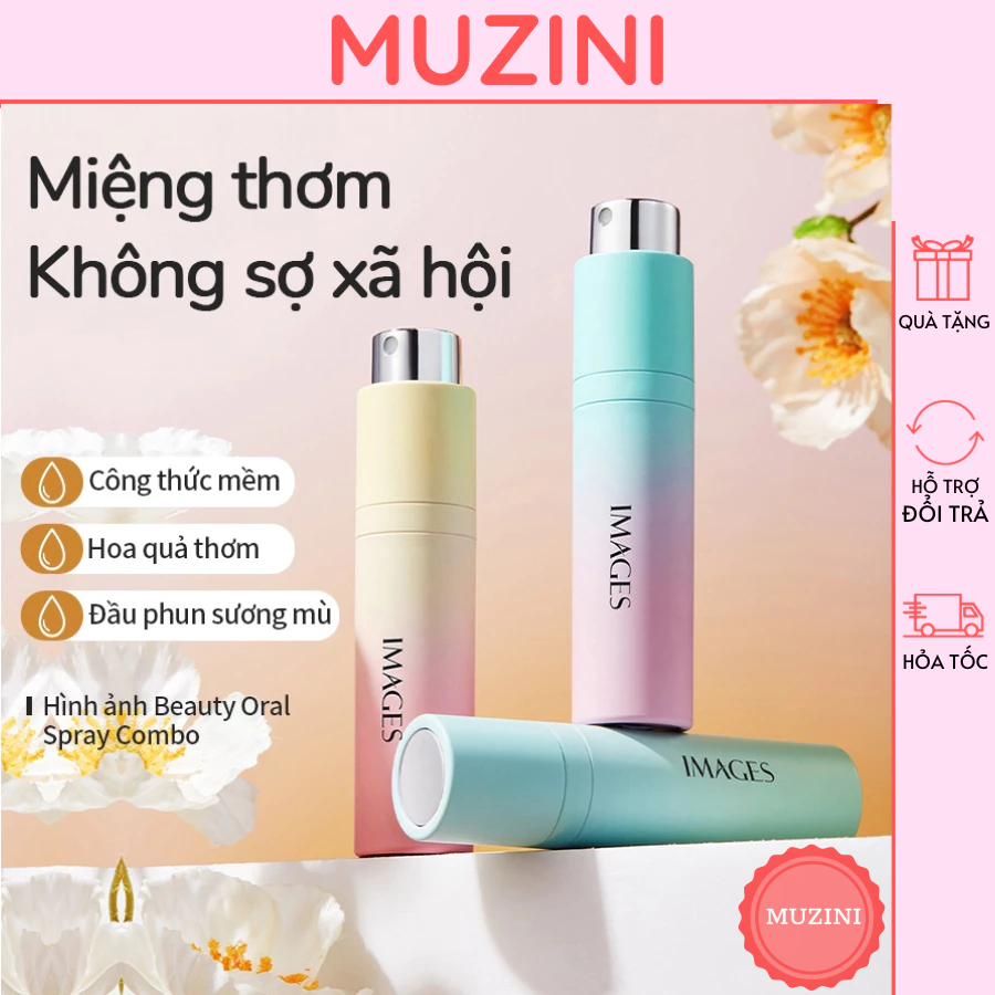 Xịt Thơm Miệng Vị Trái Cây IMA.GES Ngăn Ngừa Vi Khuẩn Khoang Miệng Men Vi Sinh Ngăn Hôi Miệng Ngừa Sâu Răng Muzini XT06