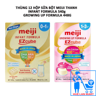 1 thùng sữa meiji thanh infant formula 540g/ growing up formula 448g