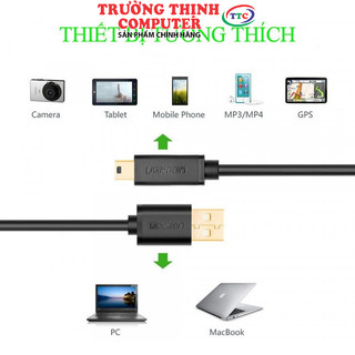 Dây USB 2.0 sang Mini USB mạ vàng 2M UGREEN US132 30472 - Hàng chính hãng