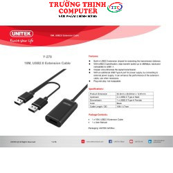 CÁP USB NỐI DÀI 10M UNITEK 2.0 YC 278