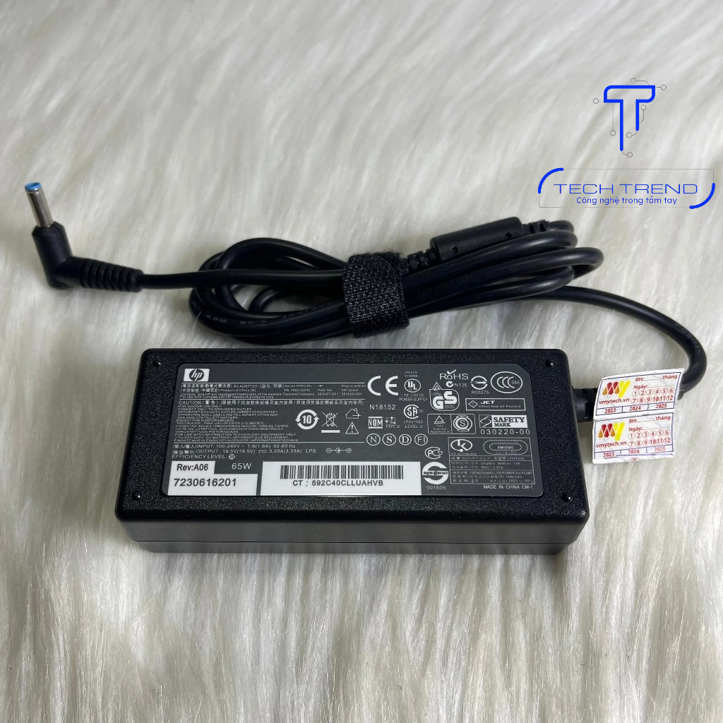 Sạc cho Adapter Laptop HP EliteBook 840 G5, 240 G6, 430 G6, 250 G1 , 255 G2 , 350 G1 19.5V-3.33A chân kim xanh