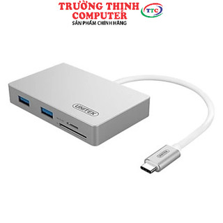 Đầu chuyển usb 3.1 usb type-c sang hub usb 3.0 kết hợp đọc thẻ nhớ unitek y-9319