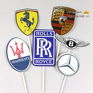 Set Giấy Logo Xe ô tô trang trí bánh kem, Set Giấy logo trang trí bánh sinh nhật