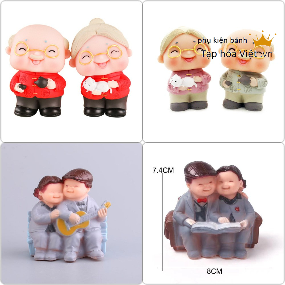 Tượng ông bà trang trí bánh sinh nhật, ông bà trang trí tiểu cảnh