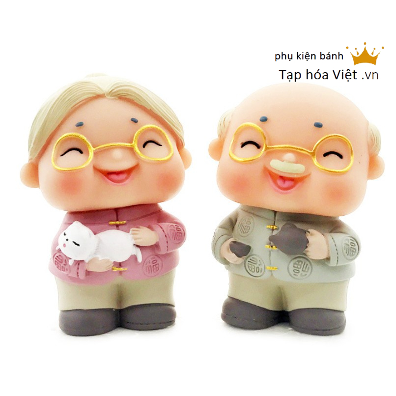 Tượng ông bà trang trí bánh sinh nhật, ông bà trang trí tiểu cảnh
