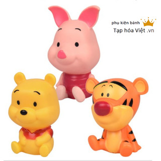 Gấu Hổ Heo trang trí bánh sinh nhật, phụ kiện trang trí bánh
