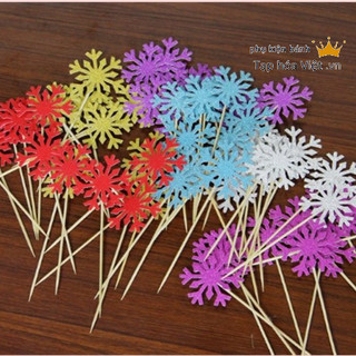 COMBO 10 Set topper Bông Tuyết cắm bánh, bông tuyết trang trí bánh