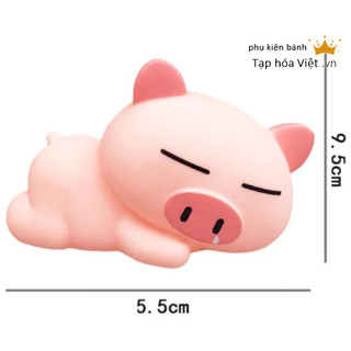 Heo Ngủ Hồng trang trí bánh kem, heo hồng to trang trí bánh sinh nhật