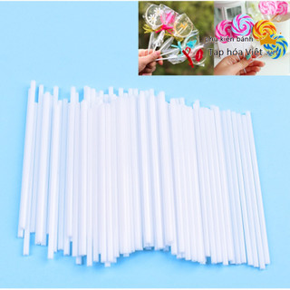 Túi 50 que làm kẹo mút kẹo sô cô la, que kẹo mút cakepop, que nhựa