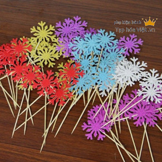 Set 10 cây cắm Bông Tuyết cắm bánh, bông tuyết trang trí bánh