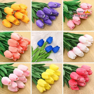COMBO 10 Hoa Tulip giả trang trí bánh sinh nhật, hoa Tulip trang trí Decor