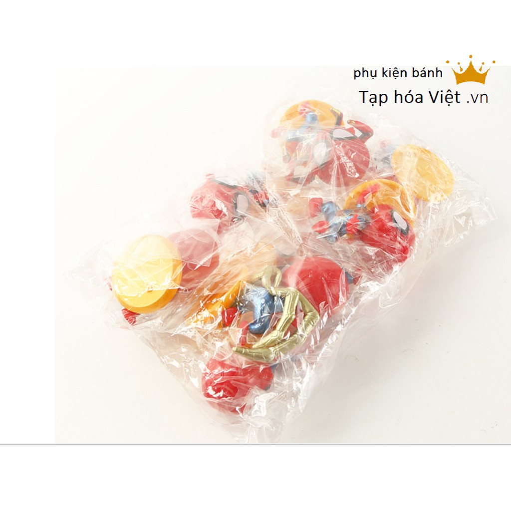 Bộ 8 Siêu Nhân Nhện Nhí Đỏ trang trí bánh, nhện nhựa trang trí
