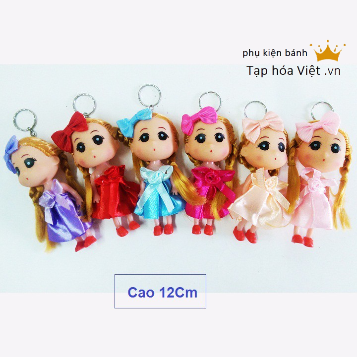 Đồ chơi búp bê Chibi chân ngắn đầm ngắn 12Cm, búp bê chibi trang trí bánh sinh nhật